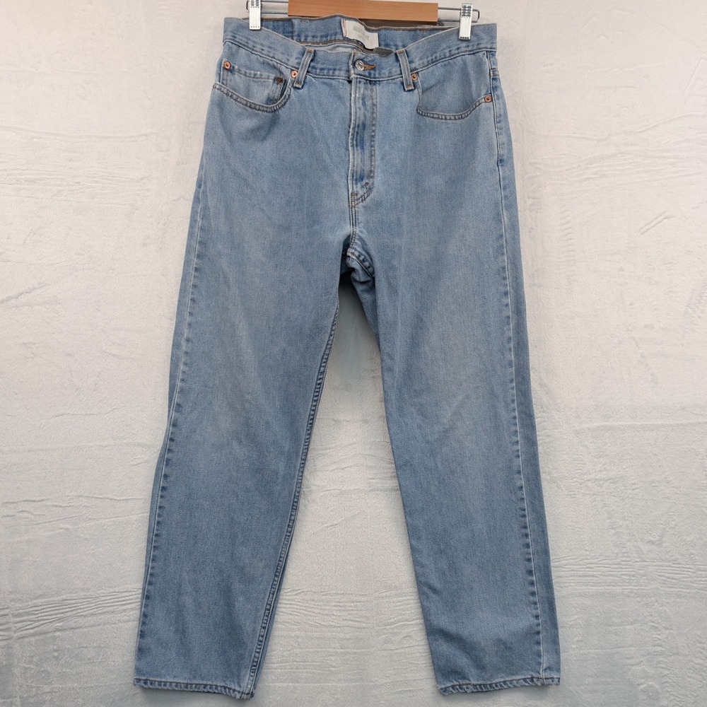 VTG Levi's 505 Jeans Men's 36x31 Blue Light Wash Red Tab Denim Straight Leg Y2K